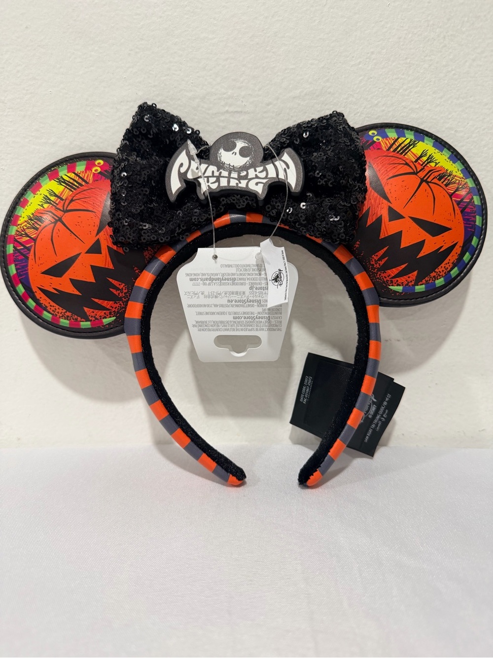 Disney Nightmare Before Christmas Pumpkin King Ears Headband NWT